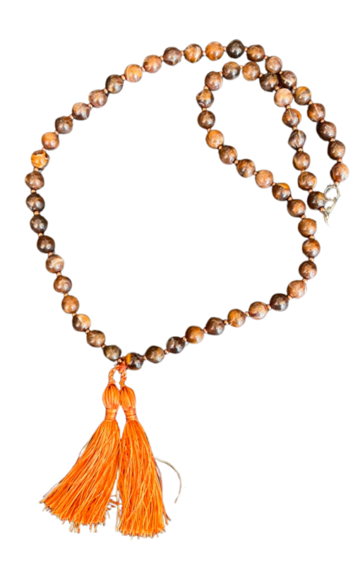 LEKAT Wooden Bead Double Tassel Necklace