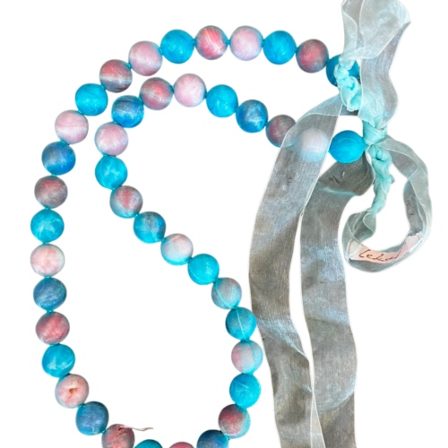 LEKAT Pastel Beaded Ribbon Necklace