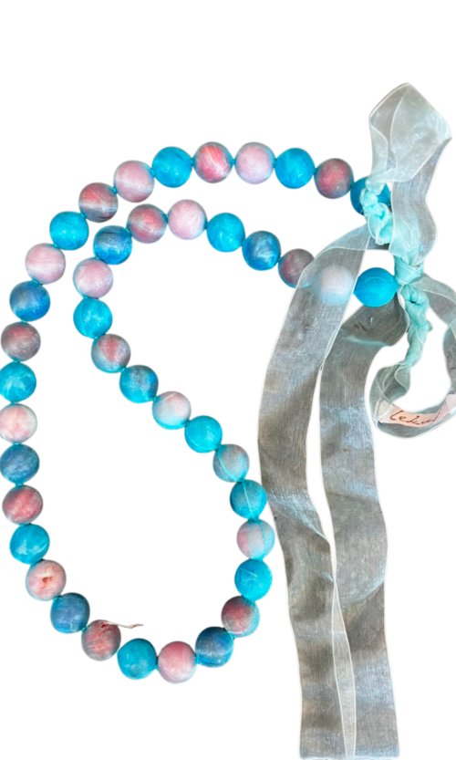 LEKAT Pastel Beaded Ribbon Necklace