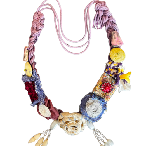 LEKAT Upcycled Fabric Braided Cord Necklace