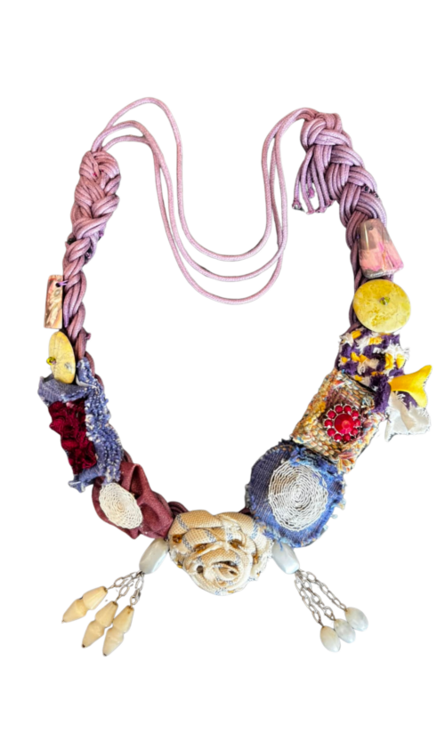 LEKAT Upcycled Fabric Braided Cord Necklace