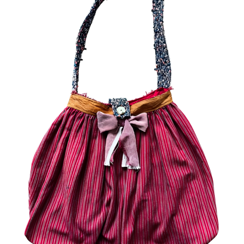 LEKAT Upcycle Dress to Bag Stripe Red Baduy