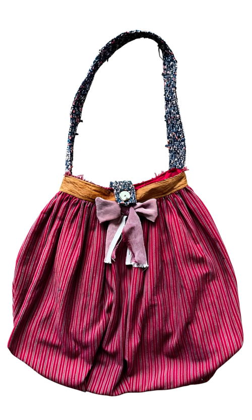 LEKAT Upcycle Dress to Bag Stripe Red Baduy
