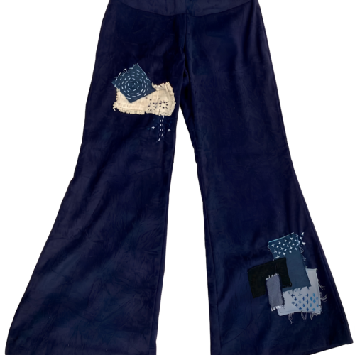 LEKAT Navy Patchwork Wide-Leg Pants