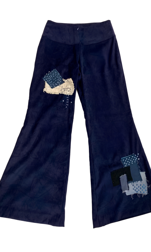 LEKAT Navy Patchwork Wide-Leg Pants