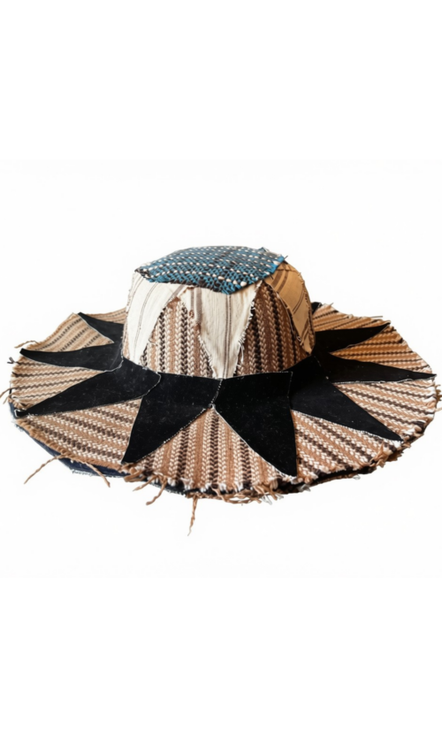 LEKAT Patchwork Wide-Brim Hat