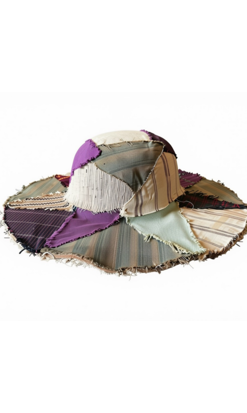 LEKAT Patchwork Wide-Brim Hat