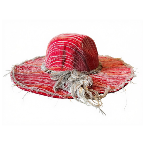 LEKAT Red-Pink Ribbon Mesh Sun Hat