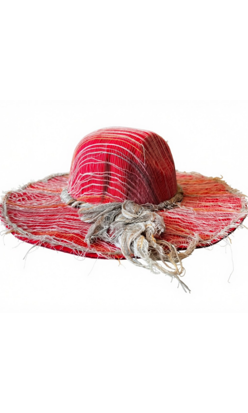 LEKAT Mesh Wide-Brim Hat in Red