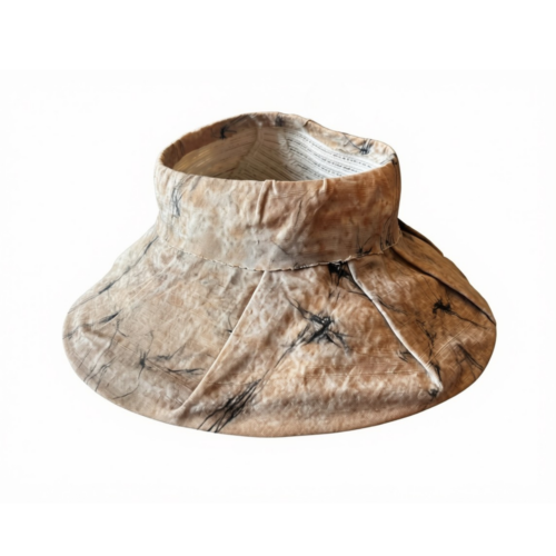 LEKAT Hand-Dyed Open-Crown Hat in Beige