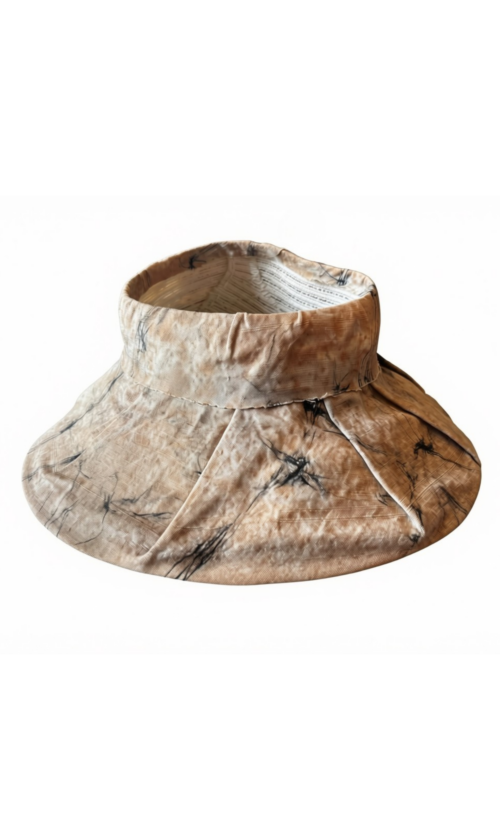 LEKAT Hand-Dyed Open-Crown Hat in Beige