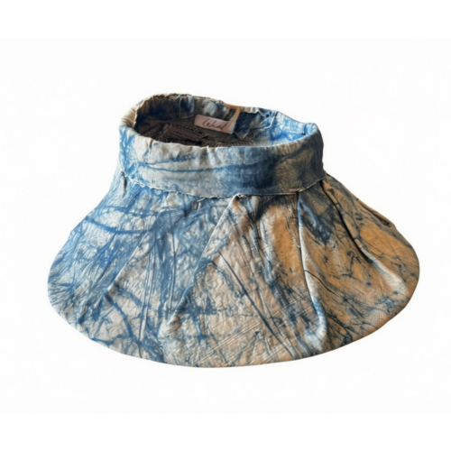 LEKAT Hand-Dyed Open-Crown Hat in Blue