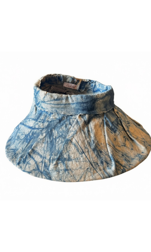 LEKAT Hand-Dyed Open-Crown Hat in Blue