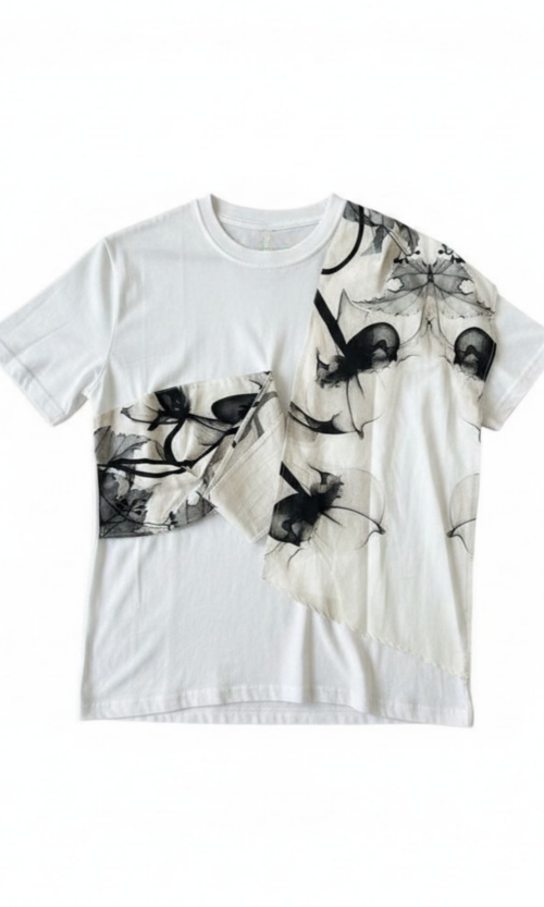 LEKAT DUA White Shirt with Patchwork