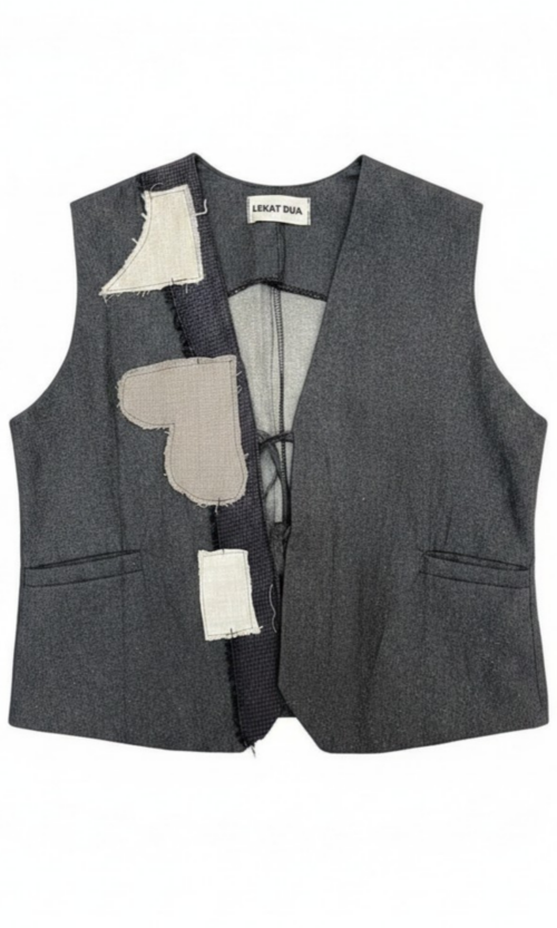 LEKAT DUA Black Denim Vest