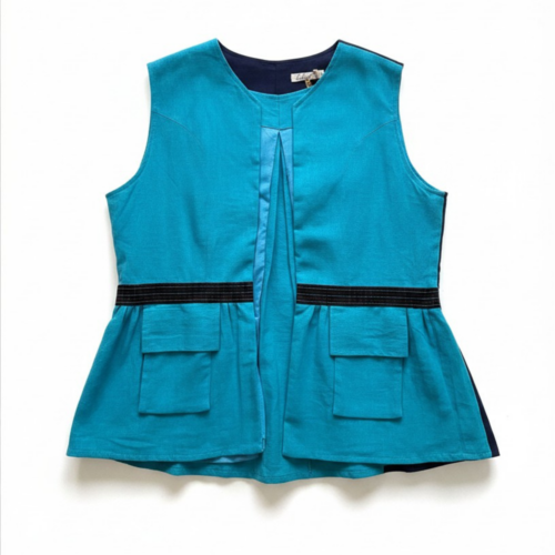 LEKAT DUA Turquoise Linen Vest