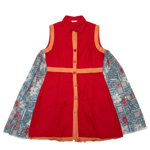 LEKAT DUA Upcycle Linen Dress in Vermilion