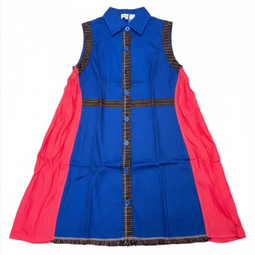 LEKAT DUA Upcycle Linen Dress in Navy