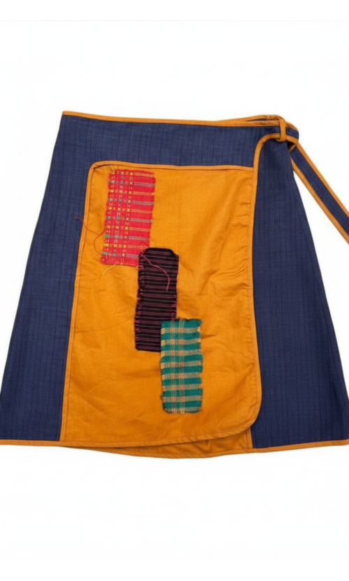 LEKAT DUA Wrapped Mini Skirt With Patchwork