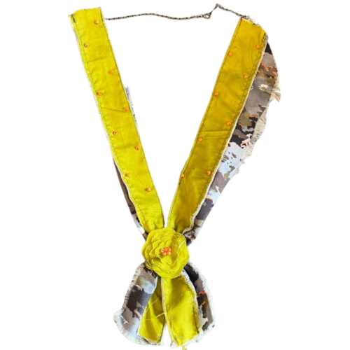 LEKAT Lace Floral Necklace in Yellow