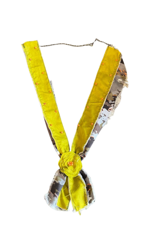 LEKAT Lace Floral Necklace in Yellow