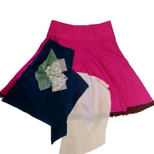 LEKAT DUA Pink Patchwork Skirt
