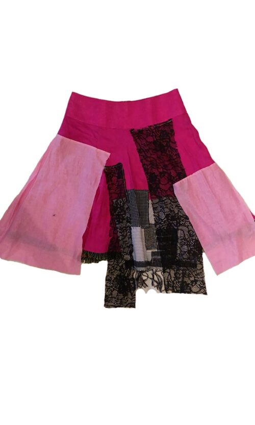 LEKAT DUA Pink Patchwork Skirt (Big Size)