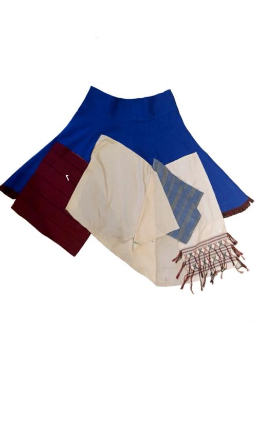 LEKAT DUA Blue Patchwork Skirt