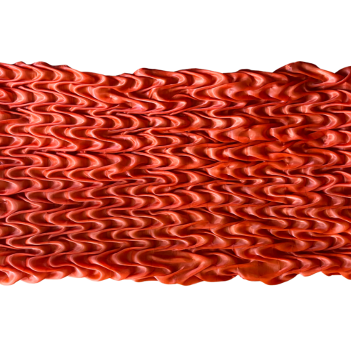 LEKAT Orange Ripple Pleated Wrap Skirt & Shawl