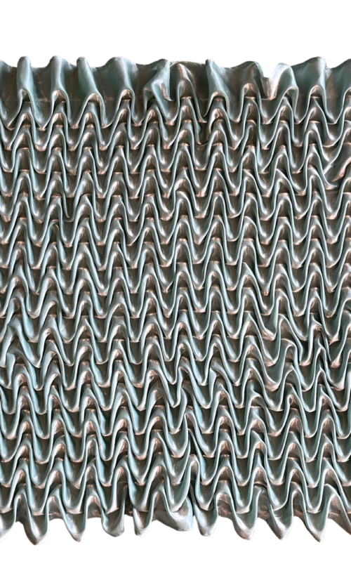 LEKAT Turquoise Ripple Pleated Wrap Skirt & Shawl