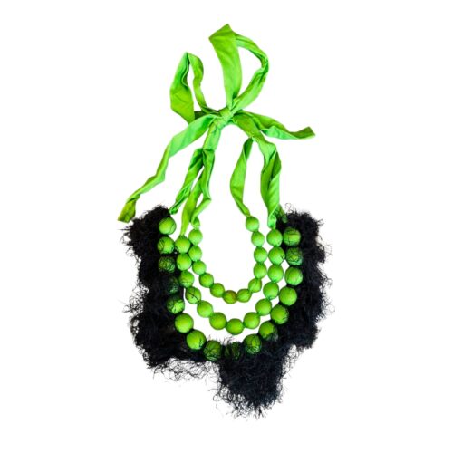 LEKAT Lime Beaded Fringe Necklace