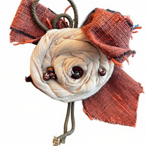 LEKAT Ivory Bloom Terracotta Bow Brooch