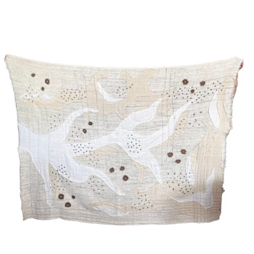 LEKAT White Woven Wrap Skirt with Patchwork