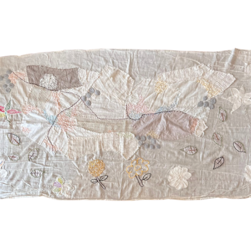 LEKAT Beige Botanical Pattern Shawl