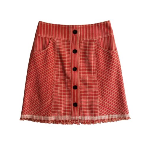 LEKAT Red Baduy Button Skirt