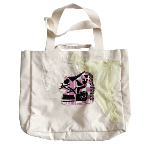 LEKAT DUA Off White Patchwork Tote Bag