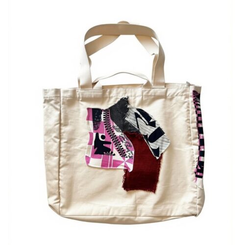 LEKAT DUA Off White Patchwork Tote Bag